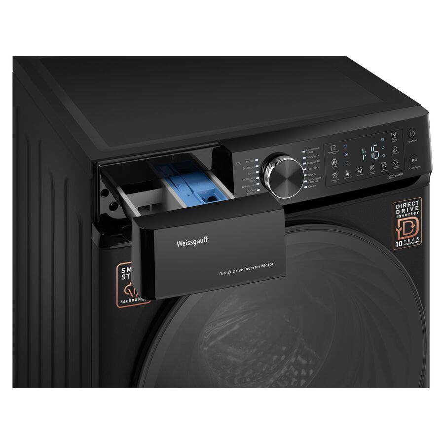 Стиральная машина Weissgauff WM 59411 Direct Drive Inverter Steam Matt Black