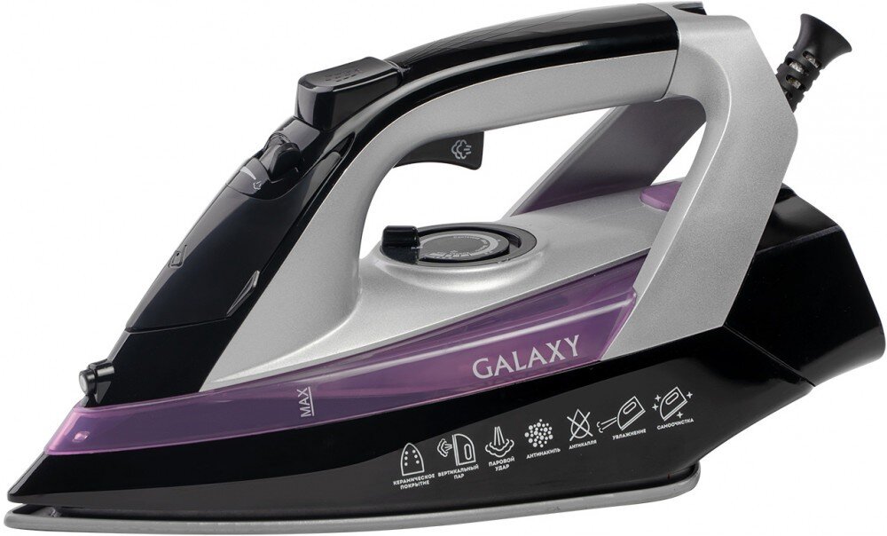 Утюг Galaxy Line GL 6128 черно/фиолетовый, 2200Вт