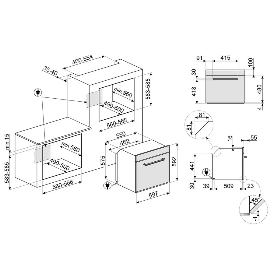 Духовой шкаф Smeg SF6905P1