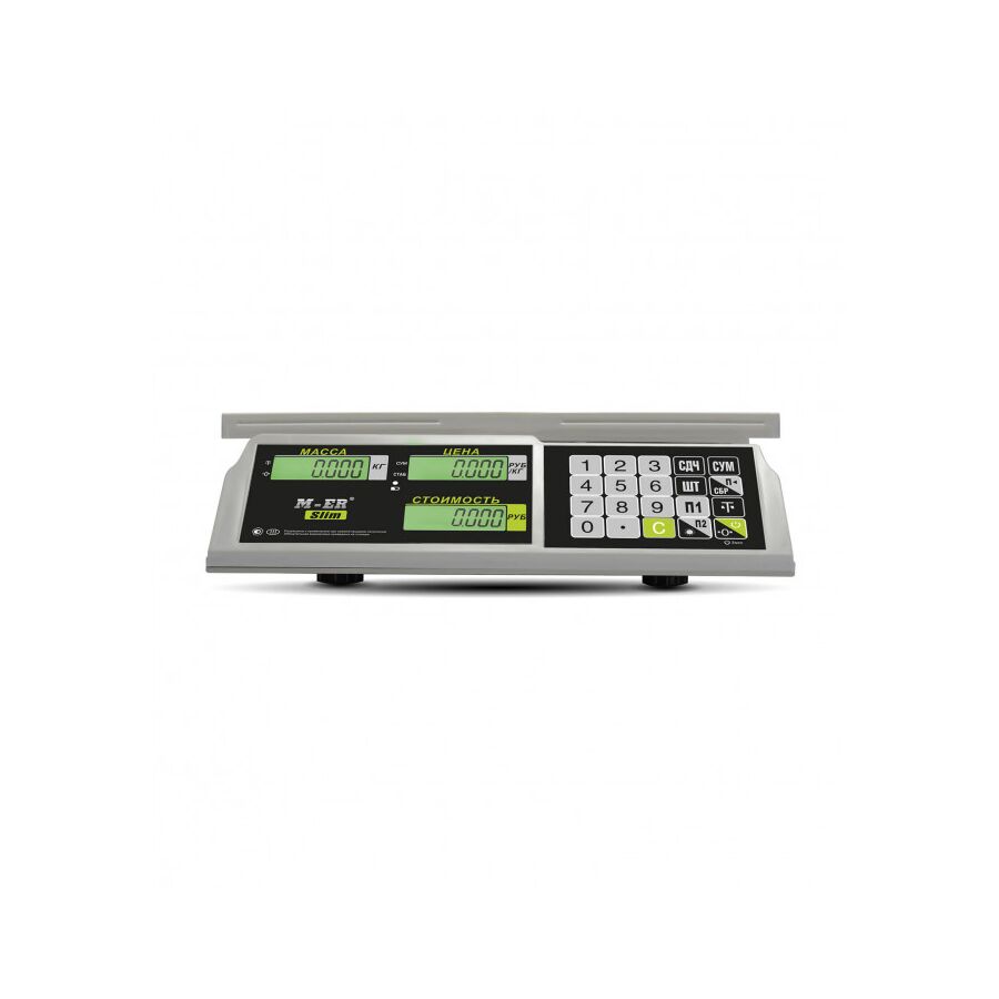 Фасовочные настольные весы MERTECH M-ER 326 AC-32.5 Slim LCD (3041) белые, 32кг