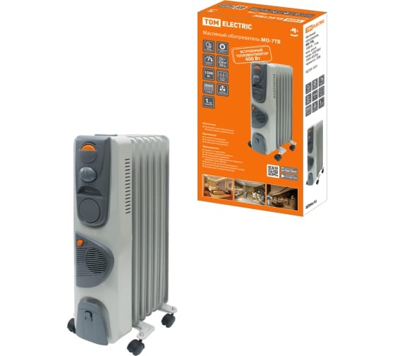 Масляный обогреватель TDM ELECTRIC МО-7ТВ (SQ2501-0911) 1500 Вт, 7 сек, вент, регул. мощн. (600/900/1500+400 Вт), термостат