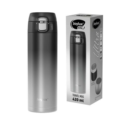 Термокружка JOYLUX Ultra Gradient 700274 нерж, 420мл черный/серый
