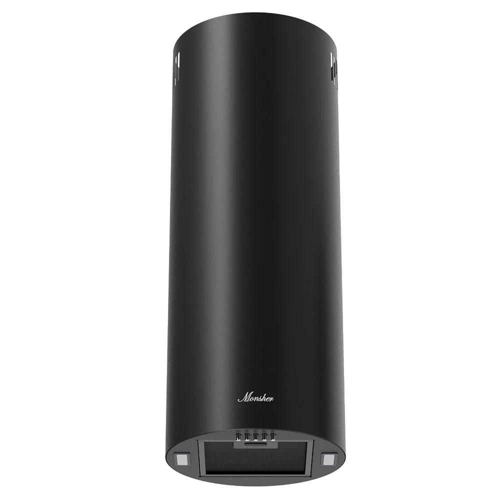 Вытяжка MONSHER WL-Rondo P 90 Noir настенная, ширина 35см, высота производительность 850м3/ч, кнопочное управление, 3 скорости, LED освещение