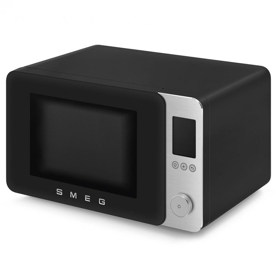 Микроволновая печь SMEG MOC02BLMEU отдельностоящая, объем 27л, 9 функции приготовления, аэрогриль, 25 автоматических программ, быстрый старт