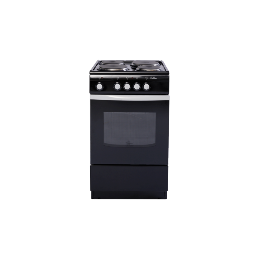 Плита Электрическая De Luxe 5004.12э черный эмаль, 85x50x50см, 4 конфорки, духовка 43л