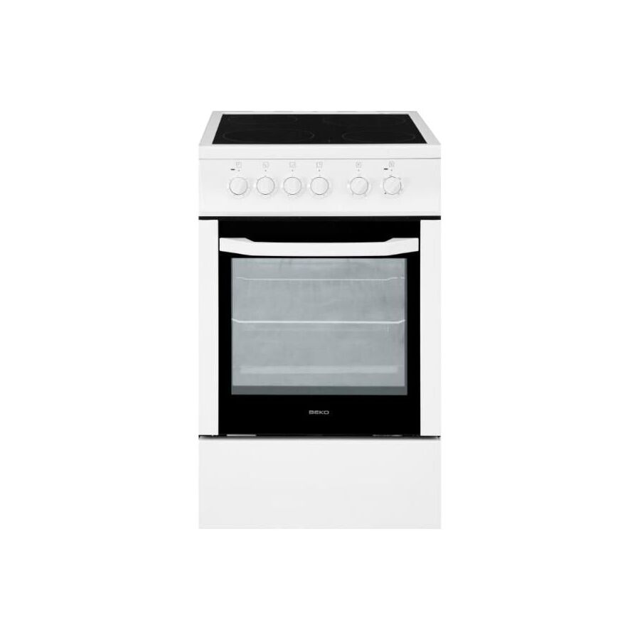 Плита Электрическая Beko FFSS57000W белый стеклокерамика, 85x50x60см, 4 конфороки, духовка 60л, класс А