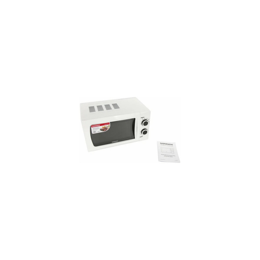 Микроволновая печь SONNEN MW2070H-6MW, 20л, 700Вт, таймер, механическое управление, белая