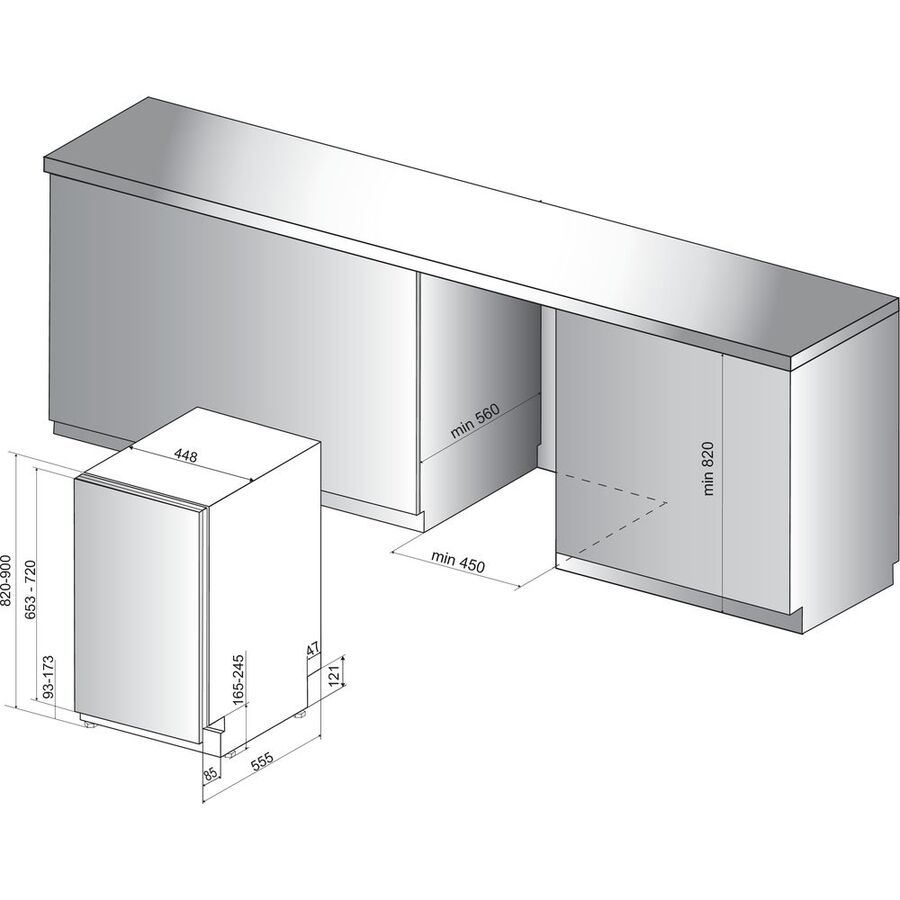 Встраиваемая посудомоечная машина HOTPOINT HSIO 3O23 WFE