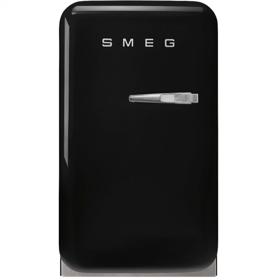 Холодильник SMEG FAB5LBL6 отдельностоящий, стиль 50-х, однокамерный, объем 34л, стандартный компрессор, энергоэффективность С, черный