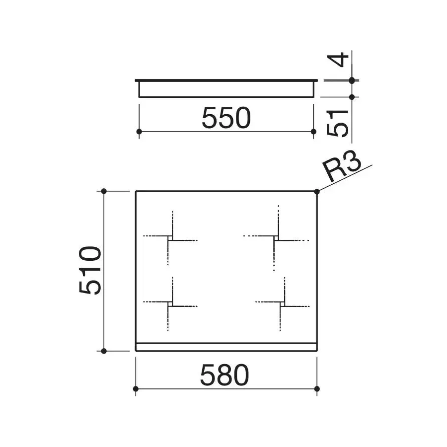 Варочная панель Barazza 1PIDG64N 4mm black glass ceramic