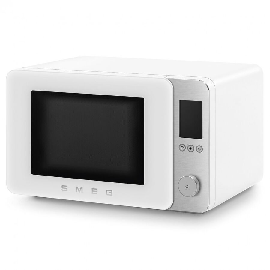 Микроволновая печь SMEG MOC02WHMEU отдельностоящая, объем 27л, 9 функции приготовления, аэрогриль, 25 автоматических программ, быстрый старт