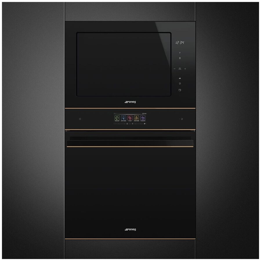Встраиваемая микроволновая печь SMEG FMI625CN черное стекло