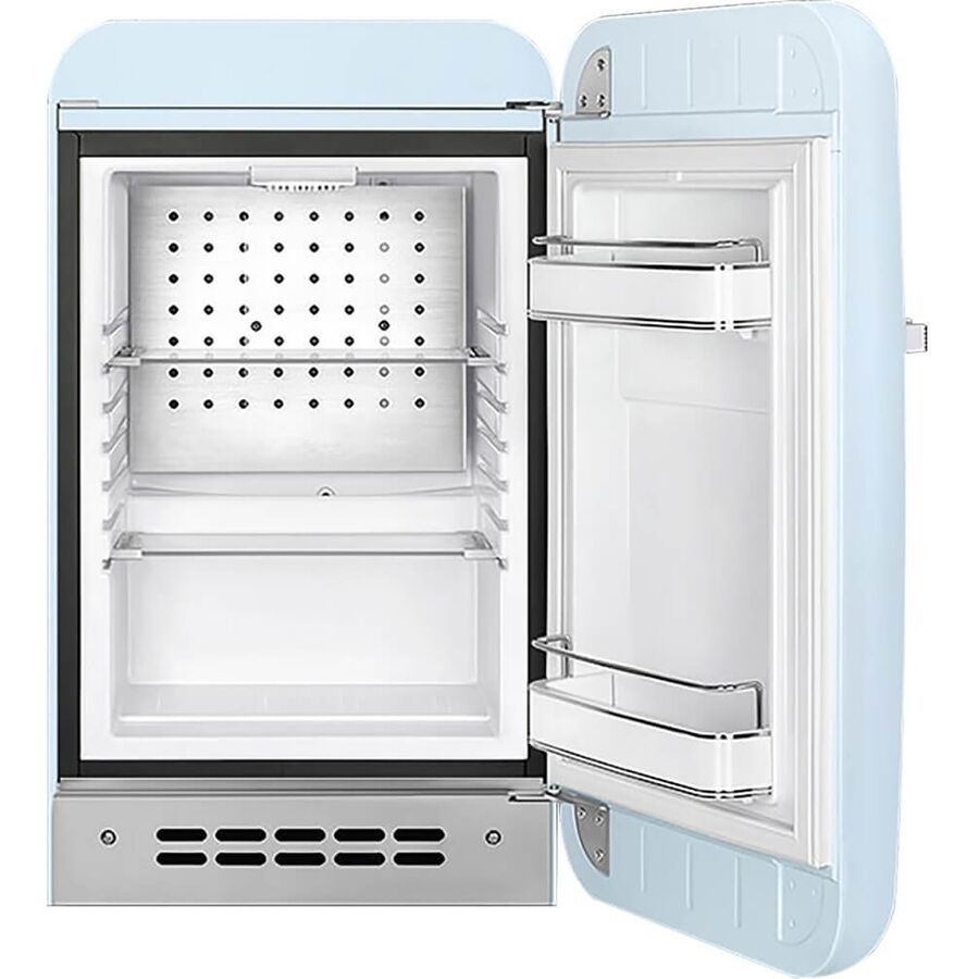 Холодильник SMEG FAB5RPB6 отдельностоящий, стиль 50-х, однокамерный, объем 34л, стандартный компрессор, энергоэффективность С, пастельный голубой