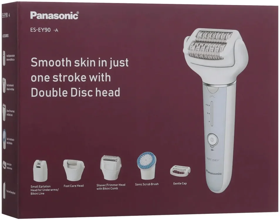 Эпилятор Panasonic ES-EY90-A520 скор. 3 насад. 10 от аккум. голубой/белый