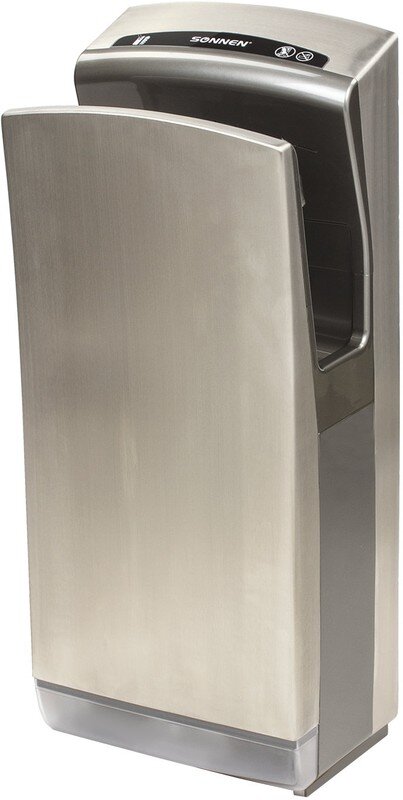 Сушилка для рук SONNEN K7 (604750) 1650Вт, погружного типа, время сушки 10 секунд, нержавеющая сталь, антивандальная