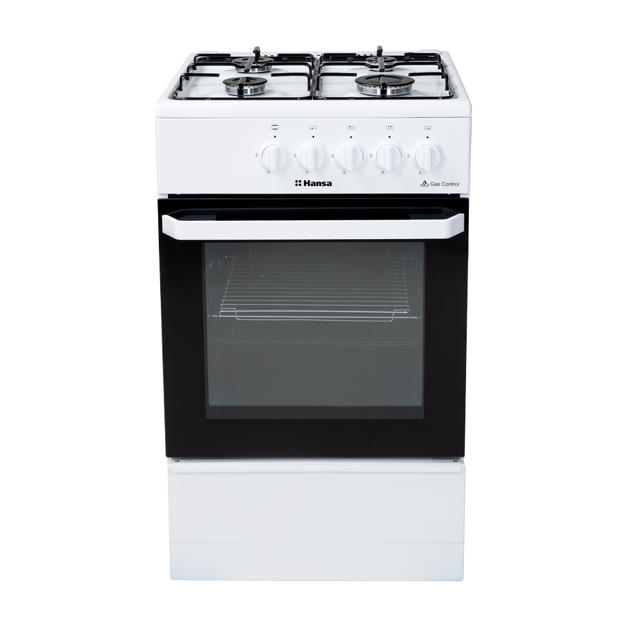 Кухонная плита Hansa FCGW510029A белый реш.сталь
