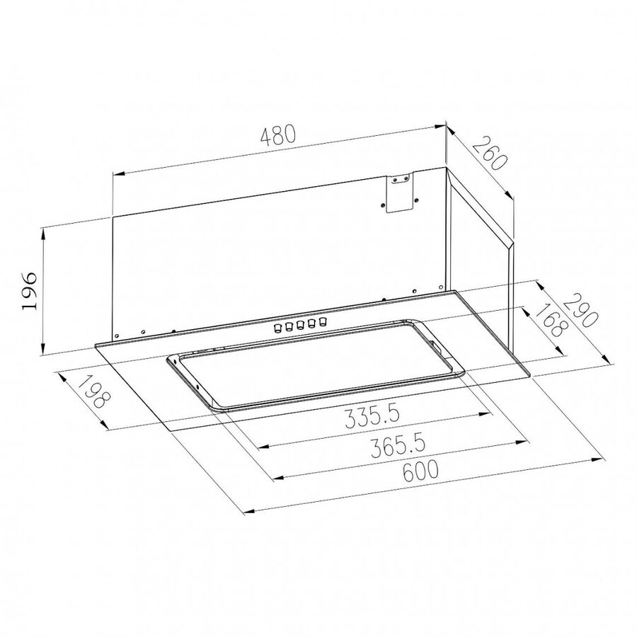 Вытяжка MEFERI Inbox60BK Matt Glass Ultra