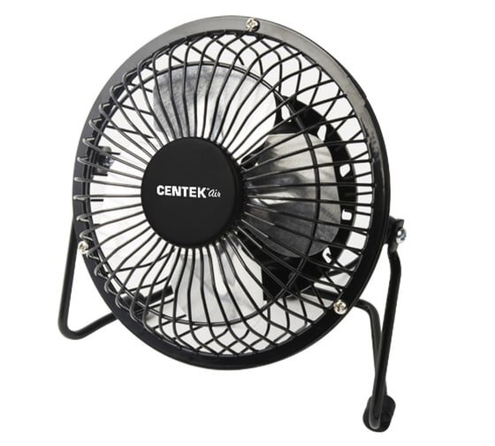 Вентилятор настольный Centek CT-5040 Black металл. решетка, 14см, usb питание