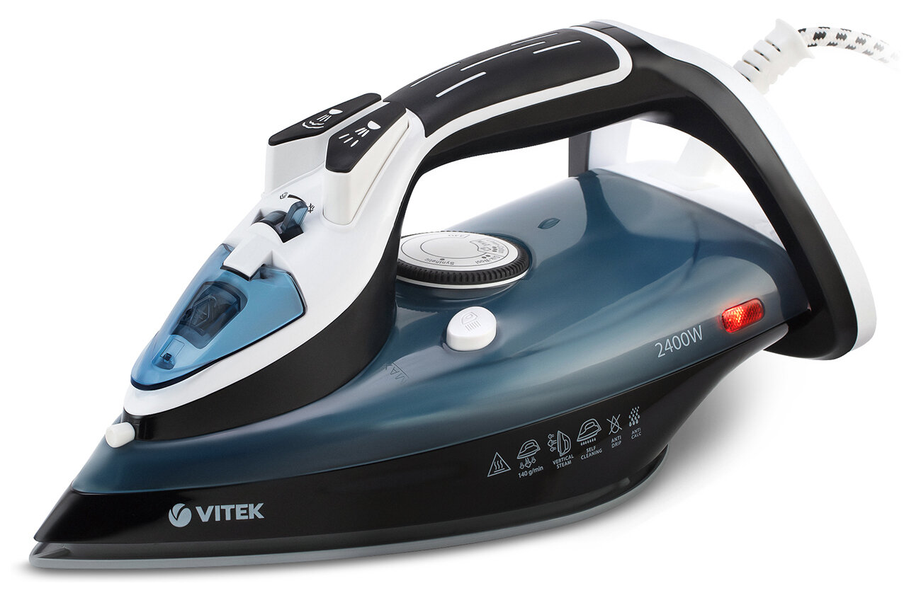 Утюг Vitek VT-8304 черный/белый/синий