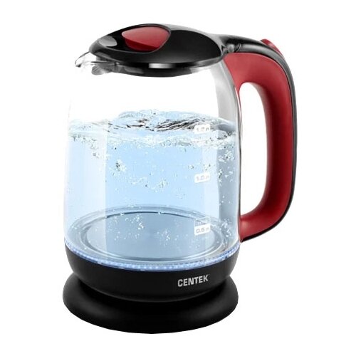Чайник Centek CT-0034 Black <Vancouver> стекло, 1.8л, 2200Вт, внутренняя LED подсветка, кнопка