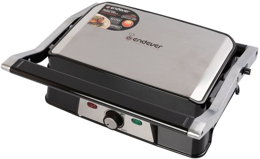 Электрический пресс-гриль ENDEVER Grillmaster 220, серебристый/черный