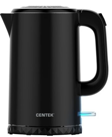 Чайник Centek СТ-0020 (черный) металл 1 7л. 2200Вт, бесшовная колба. двойные стенки