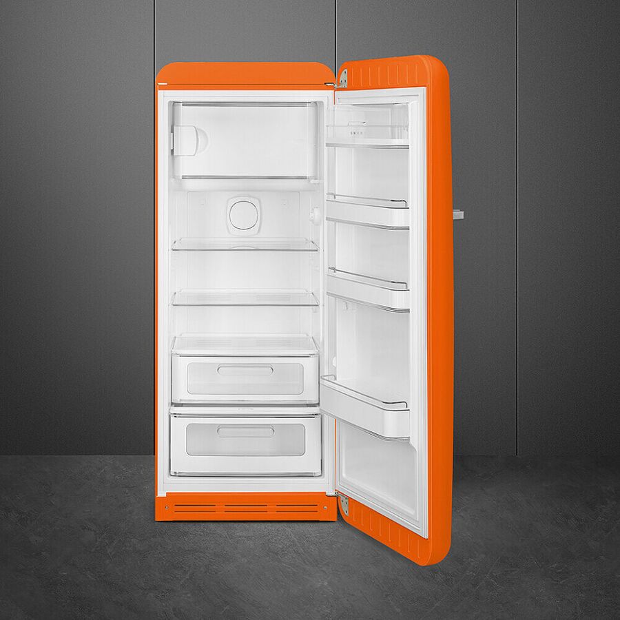 Холодильник SMEG FAB28ROR6 отдельностоящий, стиль 50-х, однокамерный, внутренняя морозильная камера, 270л, MultiFlow, инверторный компрессор