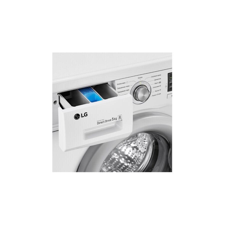 Стиральная машина LG F10B8LD7 85x60x44см кл.:A++ фронт. макс.:5кг белый 1000 об/мин, барабан серый, дисплей