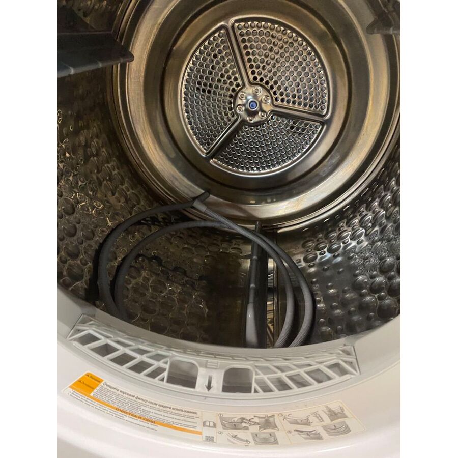 УЦ Сушильная машина LG DC90V9V9WN 9кг, белый (плохая упаковка, бу, нет документации, выцвевший барабан, прочистка системы)
