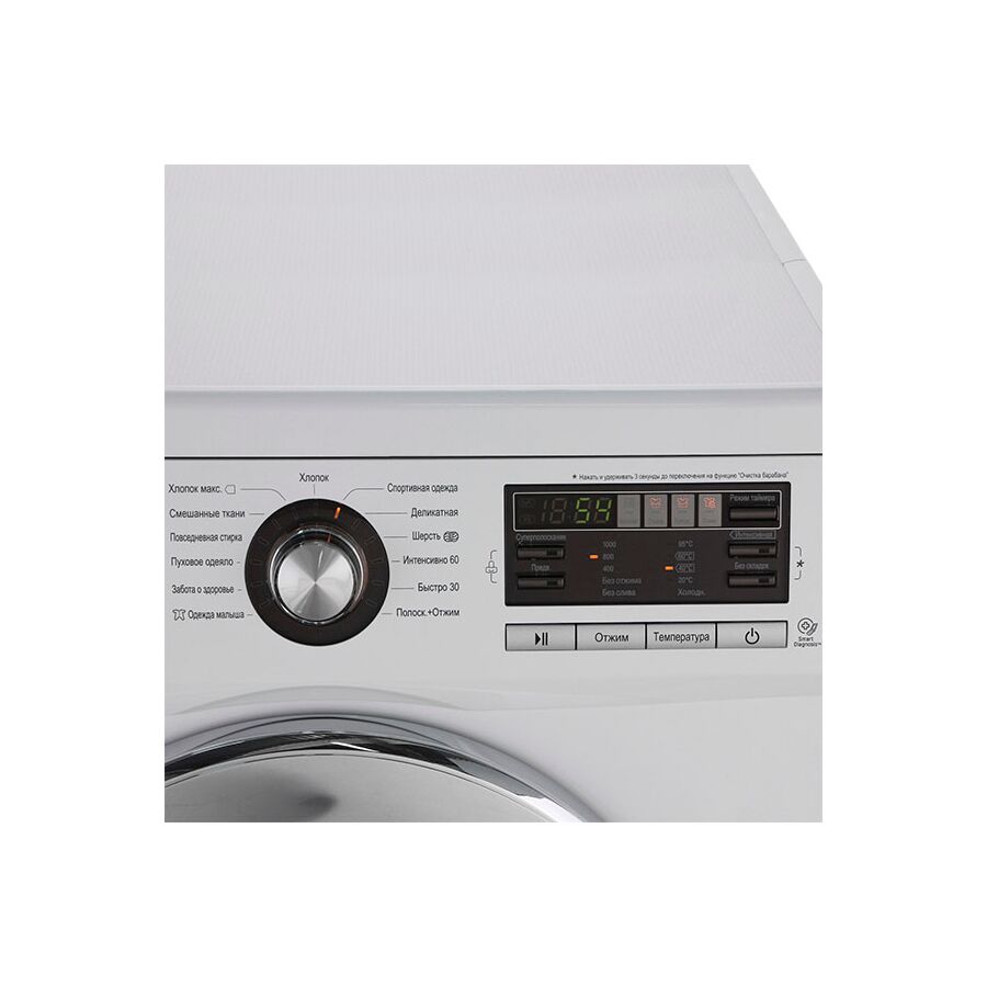 Стиральная машина LG F1096TD3 85x60x55см Класс: A++ загр.фронтальная макс.:8кг белый, 1000 об/мин, барабан чёрный, дисплей