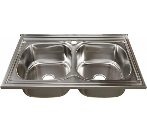 Мойка Mixline 530528 50х80 0,6 выпуск 3 1/2 18см 2-х чаши с сифоном