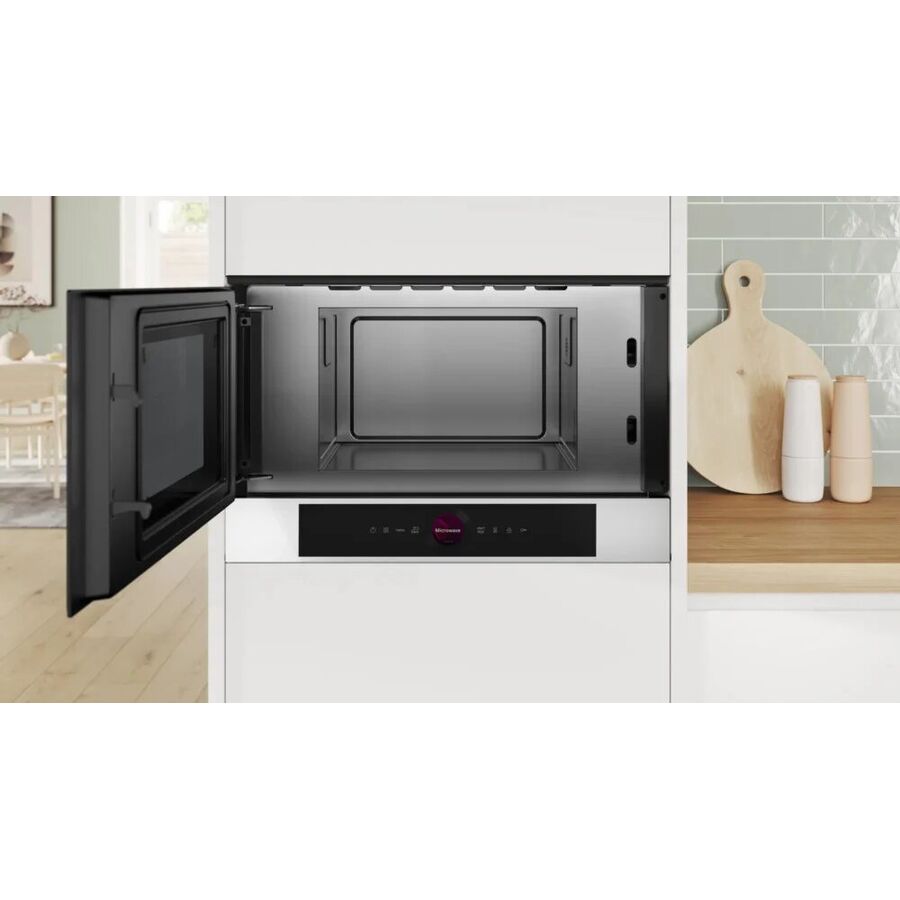 Встраиваемая микроволновая печь BOSCH BFL7221W1 белый 900Вт, 5 режимов, инвертер, 21 л, петли слева