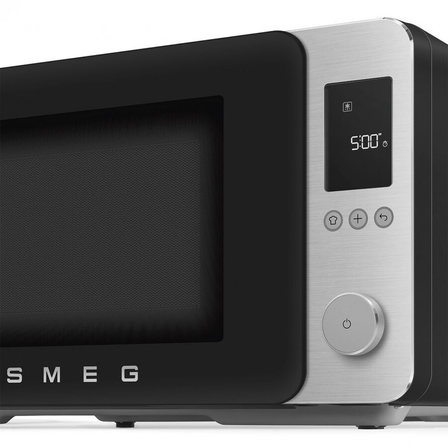 Микроволновая печь SMEG MOC02BLMEU отдельностоящая, объем 27л, 9 функции приготовления, аэрогриль, 25 автоматических программ, быстрый старт