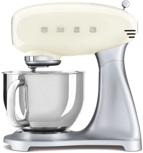 Планетарный миксер SMEG SMF04CREU стиль 50-х гг, мощность 800Вт, объем чаши 4.8л, 10 скоростей, кремовый