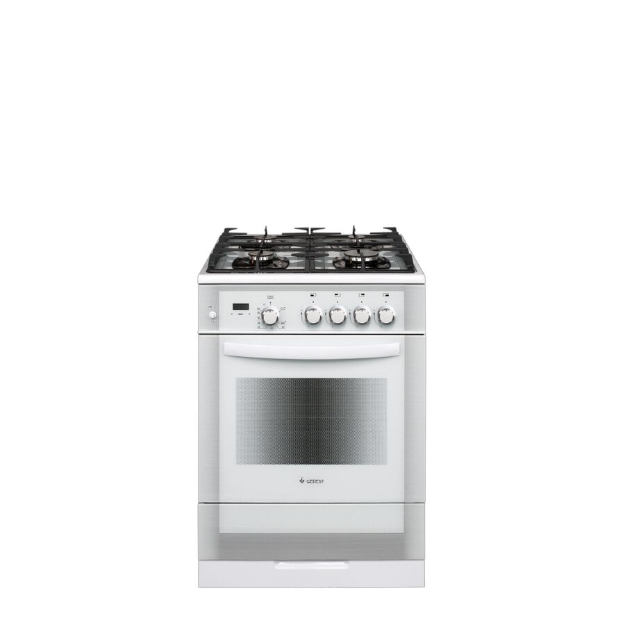 Плита Газовая Gefest ПГ 6500-03 0042 белый реш.чугун, 60x60x85 см, 4 конфорки, духовка 52 л