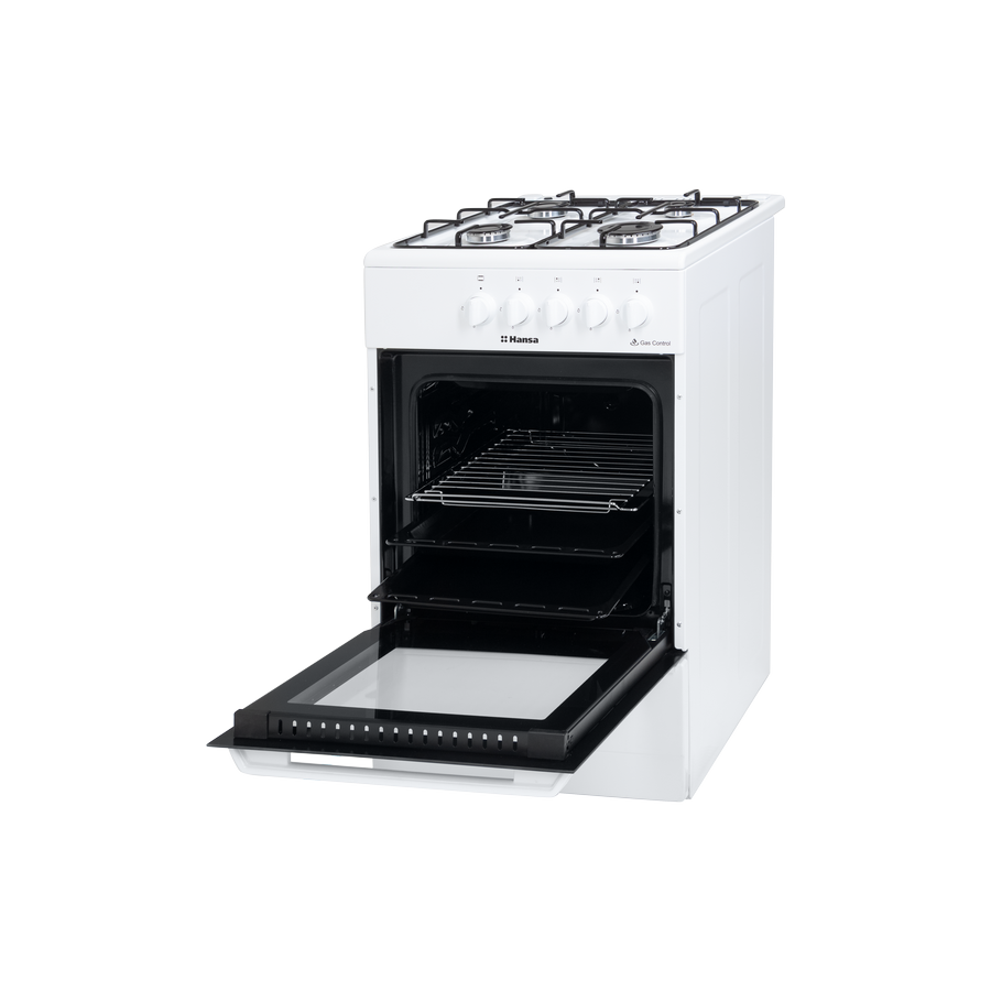 Кухонная плита Hansa FCGW510029A белый реш.сталь
