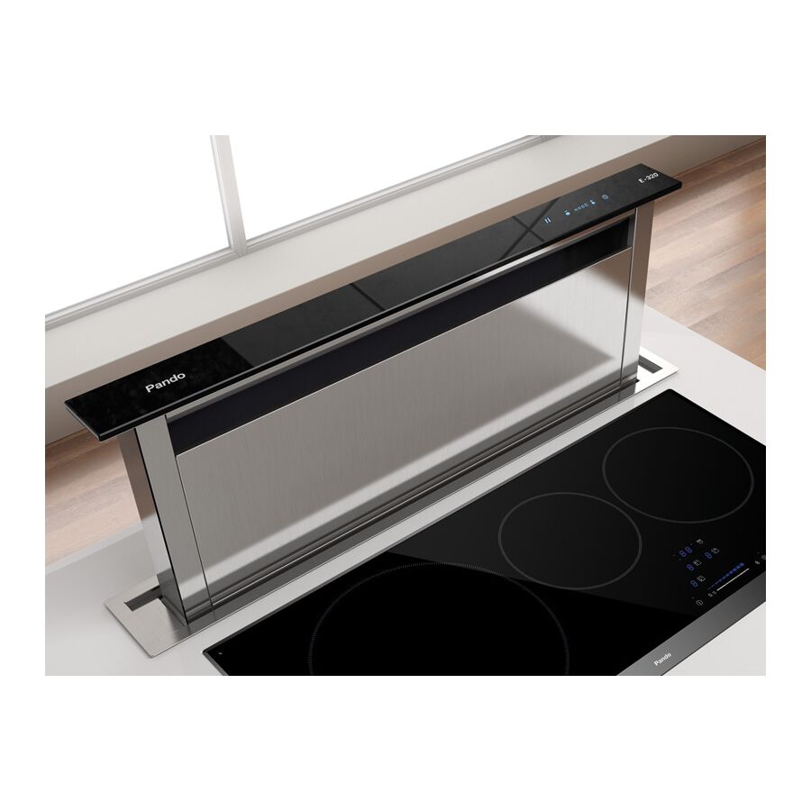 Вытяжка PANDO E-320/90 IX-CR.Touch V.950 SEC черное стекло