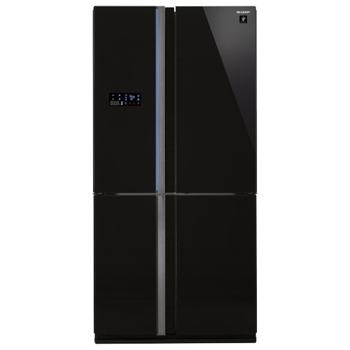Холодильник Sharp SJ-FS97VBK, черное стекло, Side-by-Side, 183х90х77см, вес 120кг, класс А++, климат класс: SN-T, объем холод камеры 393л, объем мороз камеры 207л, No Frost, 37дБ, производство - Таиланд.