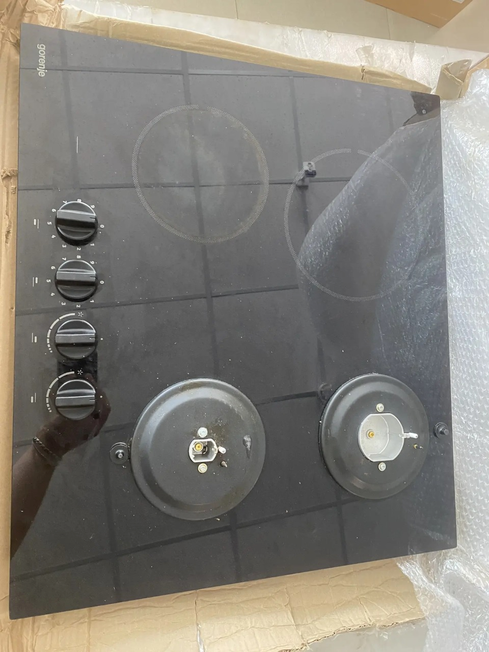 УЦ Варочная поверхность Gorenje GCE691BSC черный (плохая упаковка, б\у, нет документации, ремонт контактной группы)
