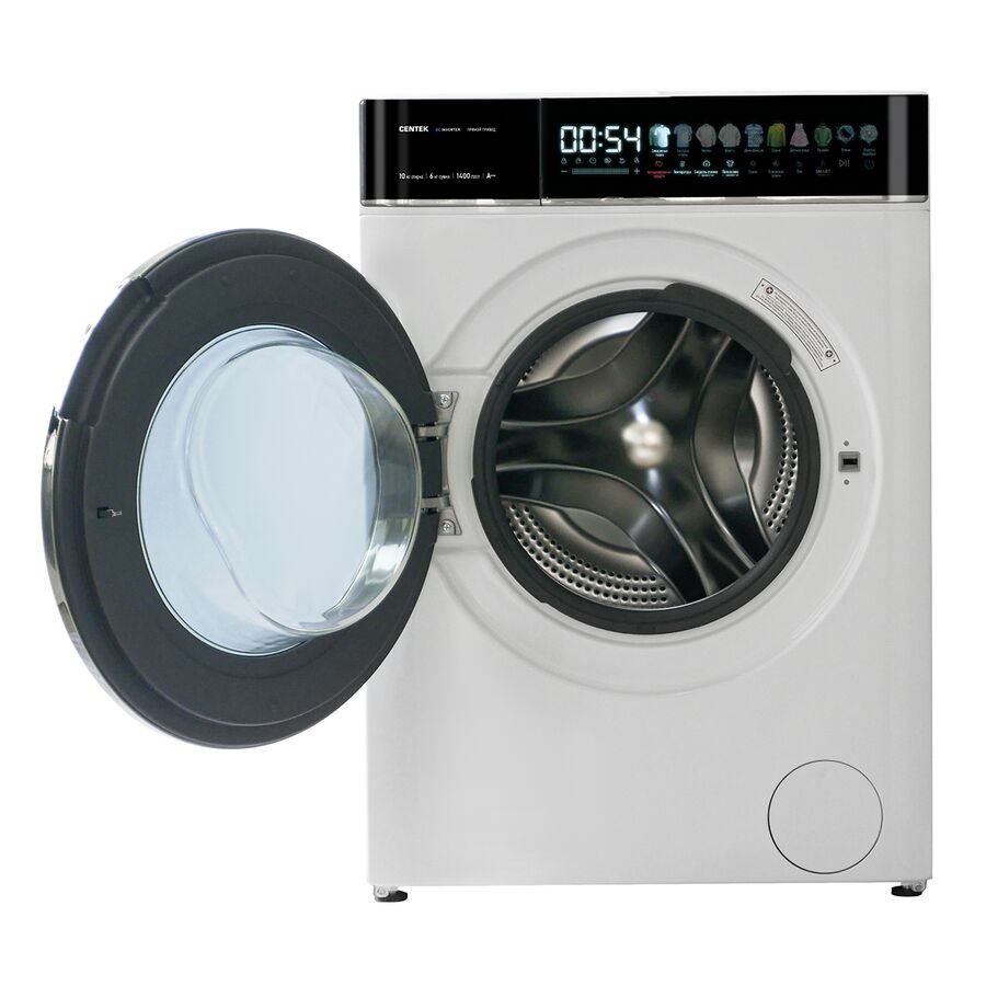 Стиральная машина Centek CT-1975 (белый) 1400/10кг/52см/Прямой привод/Цветной сенсор/Сушка 6кг/A+++