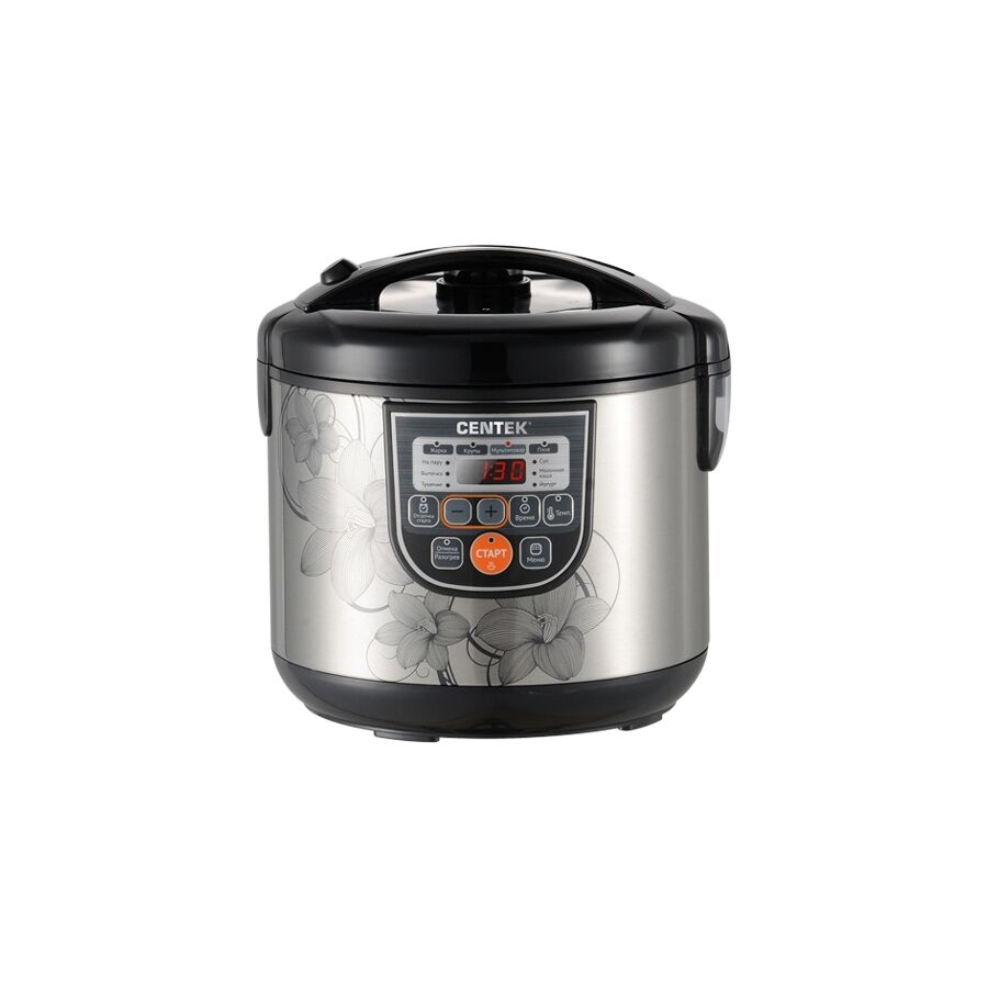 Мультиварка Centek CT-1498 чёрный, сталь 700Вт, 5.0л, 10 программ + 28 программ Мультишеф