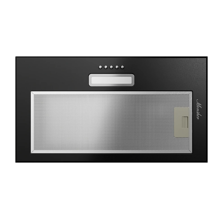 Вытяжка MONSHER Massy 61 Noir High-Tech, 52см, механическое управление, 3 скорости, 295м3/ч, обратный клапан, LED освещение