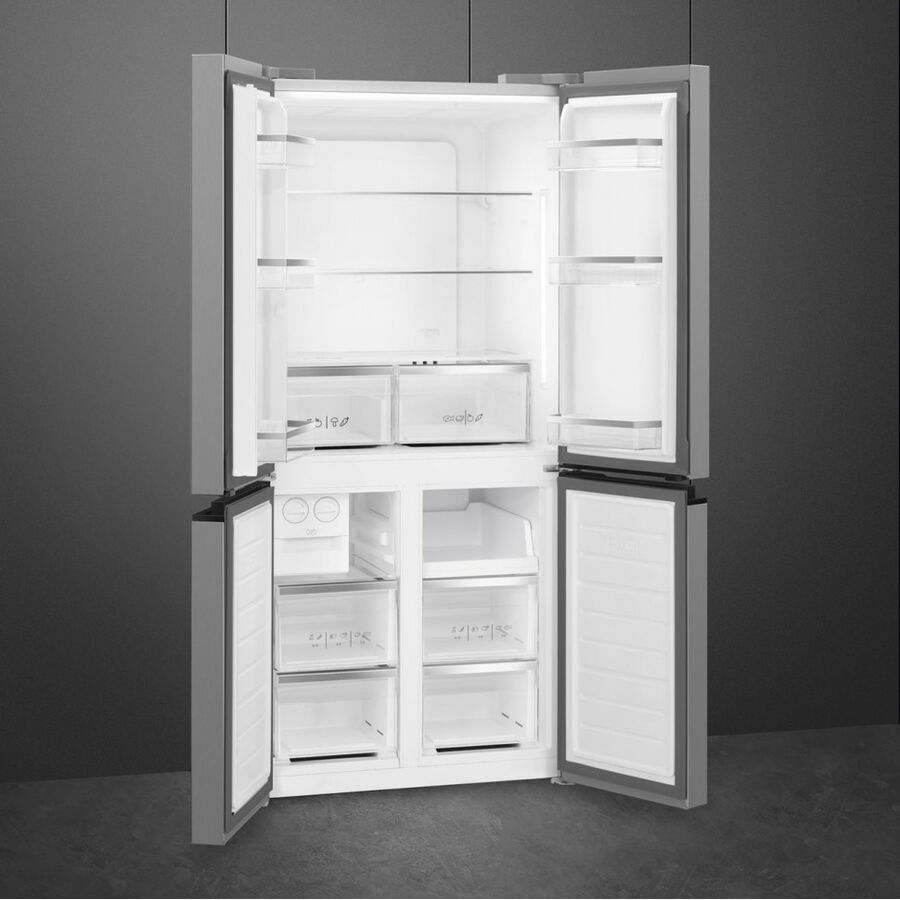 Холодильник SMEG FQI48XE Side-by-Side, отдельностоящий, ВхШхГ 1790х840х690мм, No Frost, объем 488 (322+166)л, дисплей, электронный контроль температ