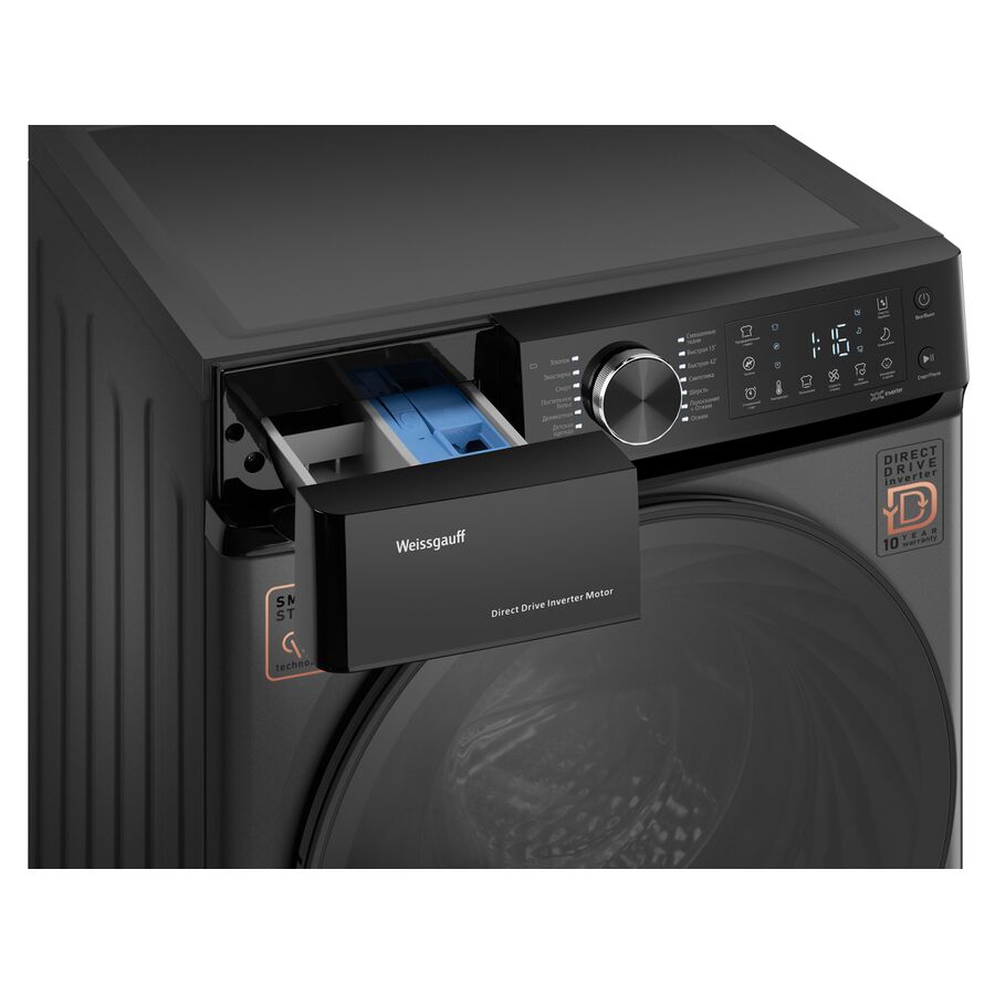 Стиральная машина Weissgauff WM 59411 Direct Drive Inverter Steam Deep Grey
