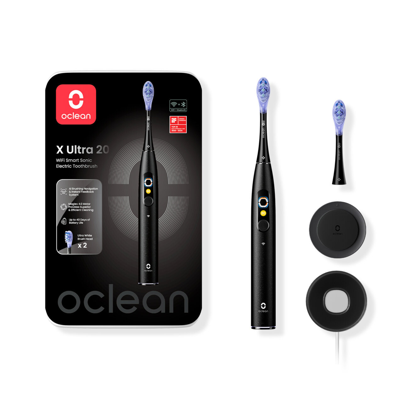 Электрическая зубная щетка Oclean X Ultra 20 (Черный) (V8100)