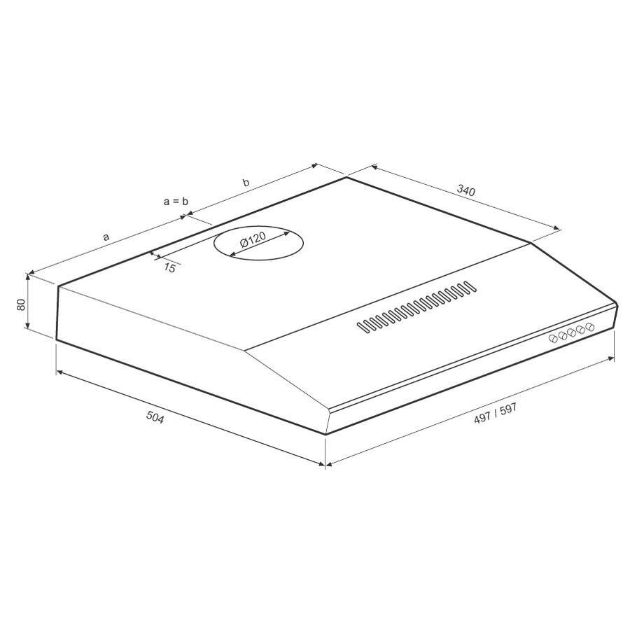 Вытяжка Krona Jessica slim 500 inox push button