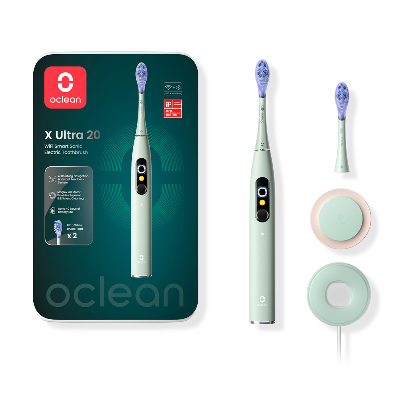 Электрическая зубная щетка Oclean X Ultra 20 (Мятно-зеленый) (V8100)