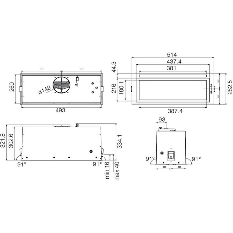 Вытяжка ELICA Lane Sensor BL MAT/A/52