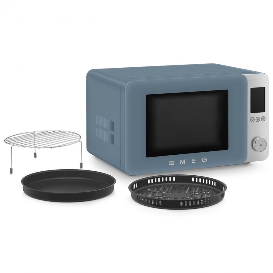 Микроволновая печь SMEG MOC02SBMEU отдельностоящая, объем 27л, 9 функции приготовления, аэрогриль, 25 автоматических программ, быстрый старт