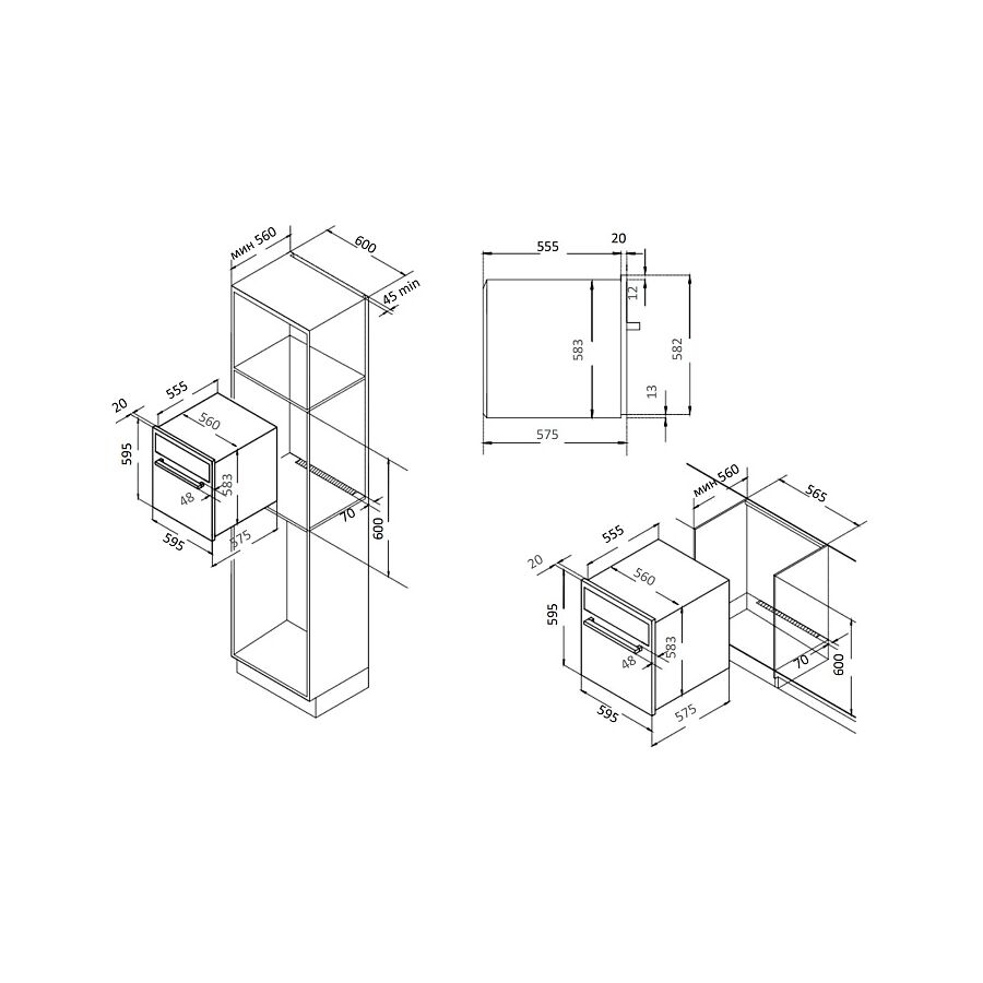 Духовой шкаф EVELUX EO 622 EB
